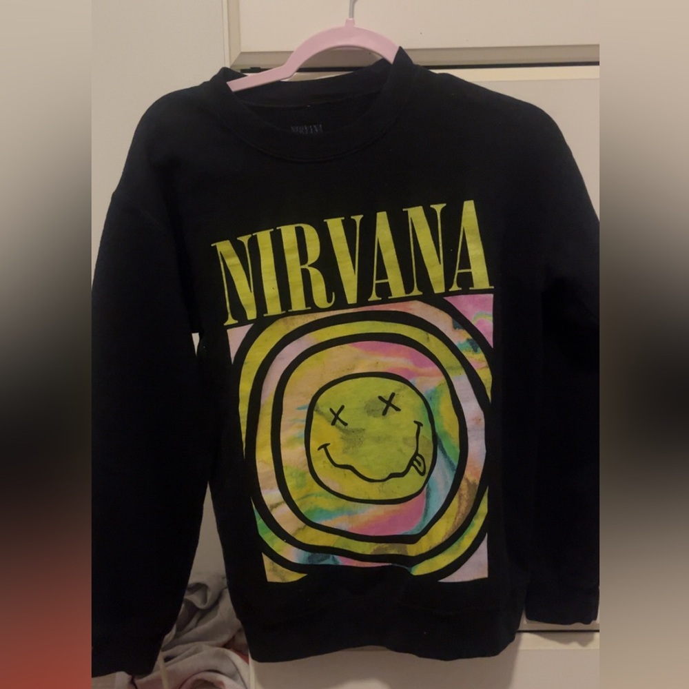 NIRVANA Black Crewneck Sweater Iconic Design